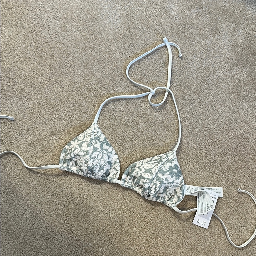 Hollister Floral Print Triangle Bikini Top